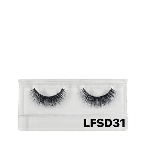 LAFLARE LFSD31 dramatic black 3D faux mink lashes in clear tray wispy voluminous reusable pair