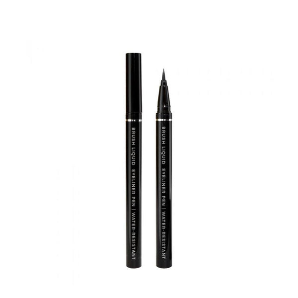 NICKA K waterproof liquid eyeliner pen black slim tube with fine brush tip and removable cap