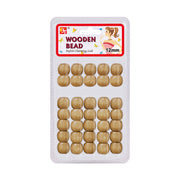 BEAUTY TOWN beige wooden hair beads 12mm stylish hair accessories in packaging