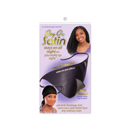 Stay On Satin black satin hair scarf for preventing breakage and keeping hair smooth and soft