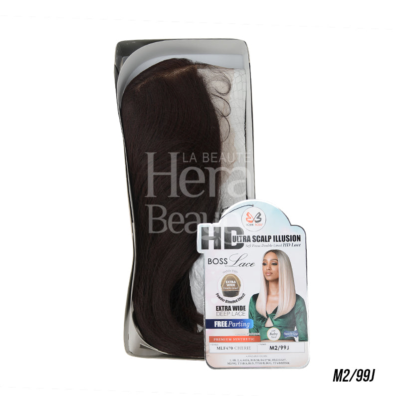 Bobbi Boss HD frontal lace wig long straight dark brown packaged lace front with extra wide parting