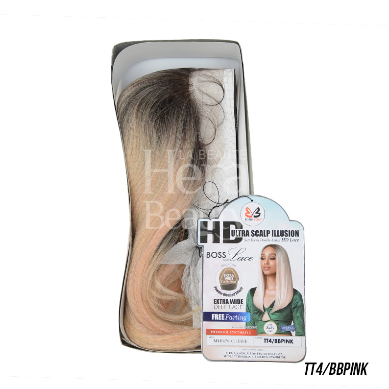 Bobbi Boss HD frontal lace wig long straight blonde with dark roots in branded packaging TT4 BBPINK
