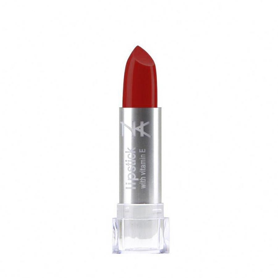 NICKA K red vitamin E lipstick in silver tube with clear cap moisturizing formula