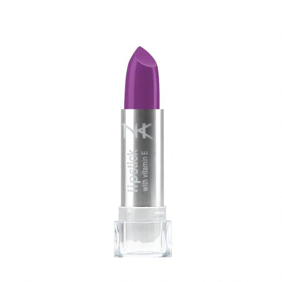 NICKA K purple vitamin E lipstick with silver tube and clear base for smooth moisturizing lip color