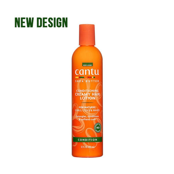 CANTU shea butter conditioning creamy hair lotion orange bottle for natural curls coils and waves 12 fl oz new design