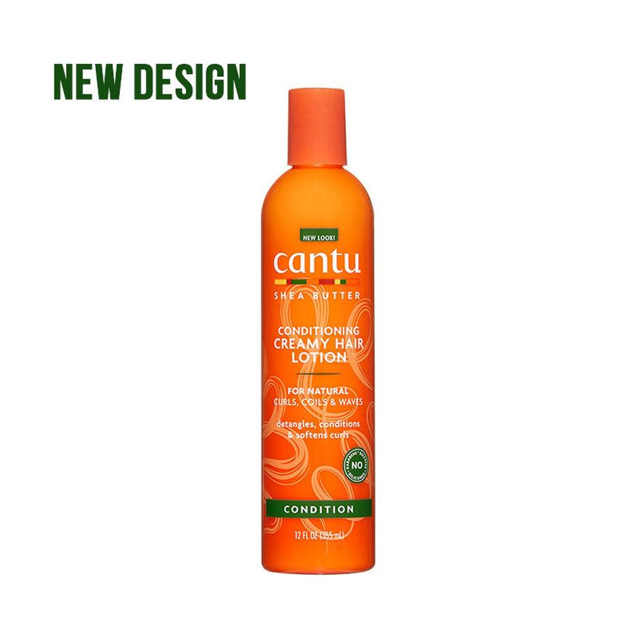 CANTU shea butter conditioning creamy hair lotion orange bottle for natural curls coils and waves 12 fl oz new design