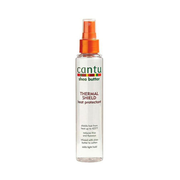 CANTU shea butter heat protectant spray Thermal Shield for heat styling reduces frizz and adds light hold