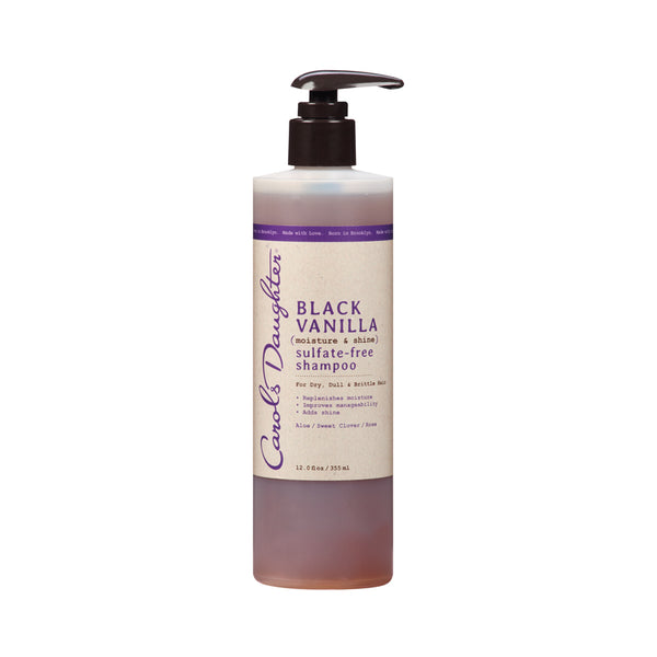 Carols Daughter black vanilla sulfate free shampoo pump bottle for moisture and shine