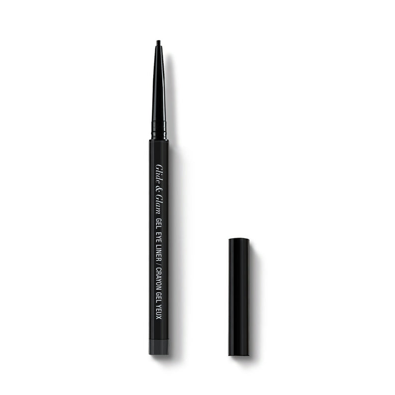 Absolute New York black gel eye liner pencil with cap removed on white background 1