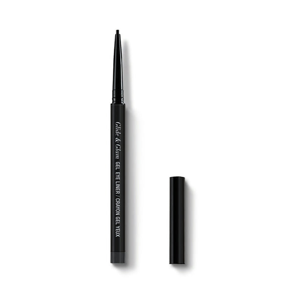 Absolute New York black gel eye liner pencil with cap removed on white background 1