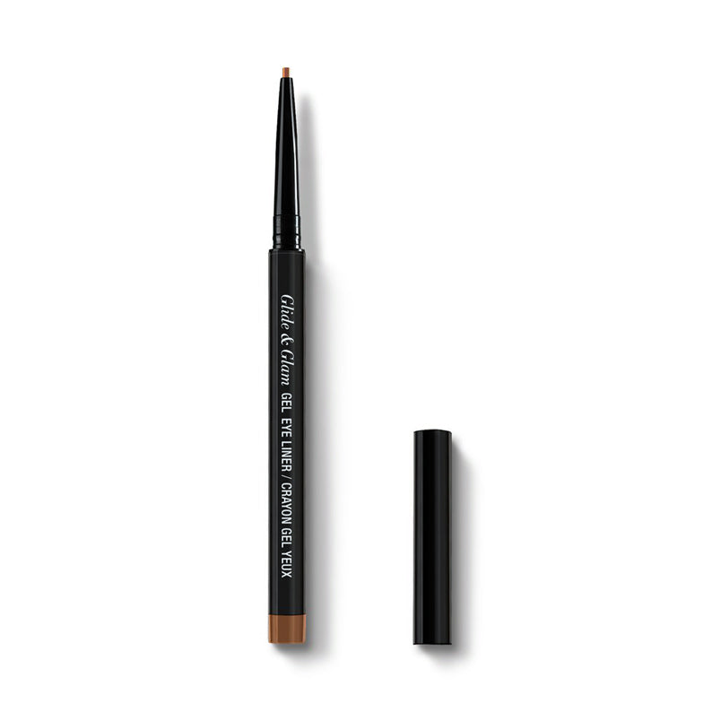 ABSOLUTE NEW YORK gel eye liner pencil in brown with black cap removed on white background