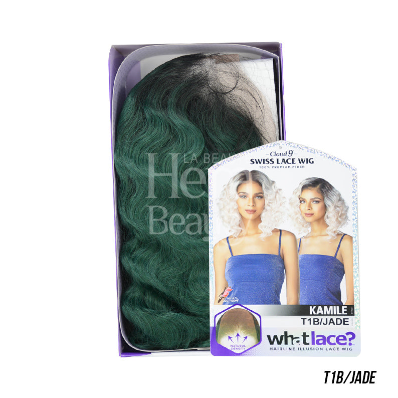 Cloud 9 What Lace KAMILE wig SENSATIONNEL T1B Jade shoulder length wavy bob with Swiss lace part