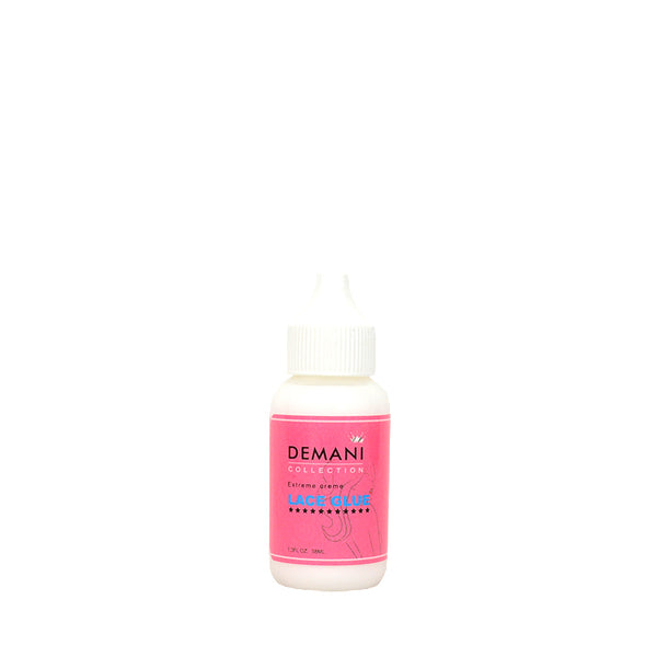 DEMANI extreme hold lace glue bottle pink label 1oz for secure wig and lace frontal application