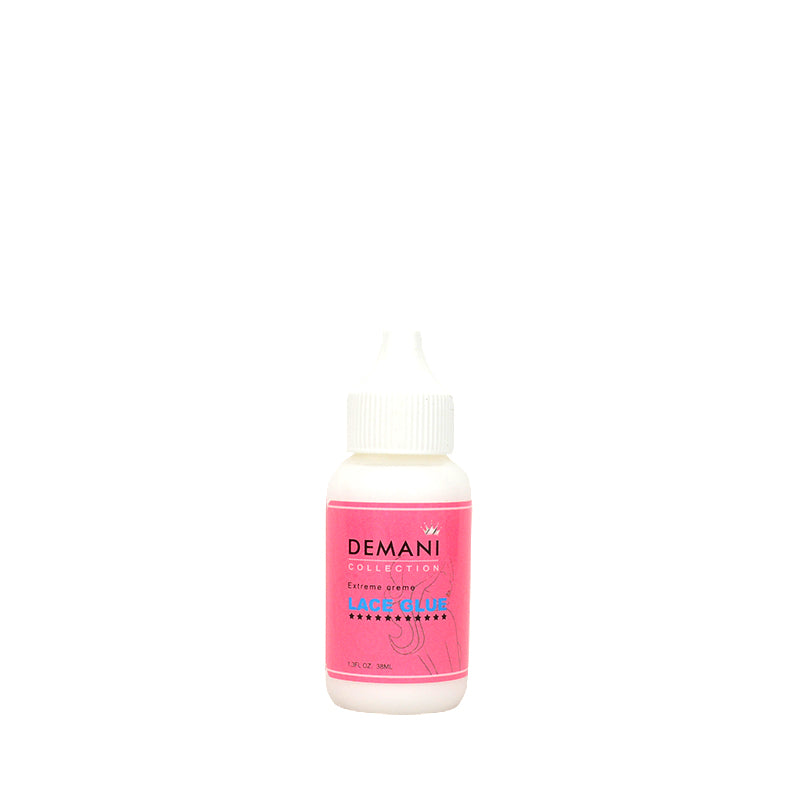 DEMANI extreme hold lace glue bottle pink label 1oz for secure wig and lace frontal application