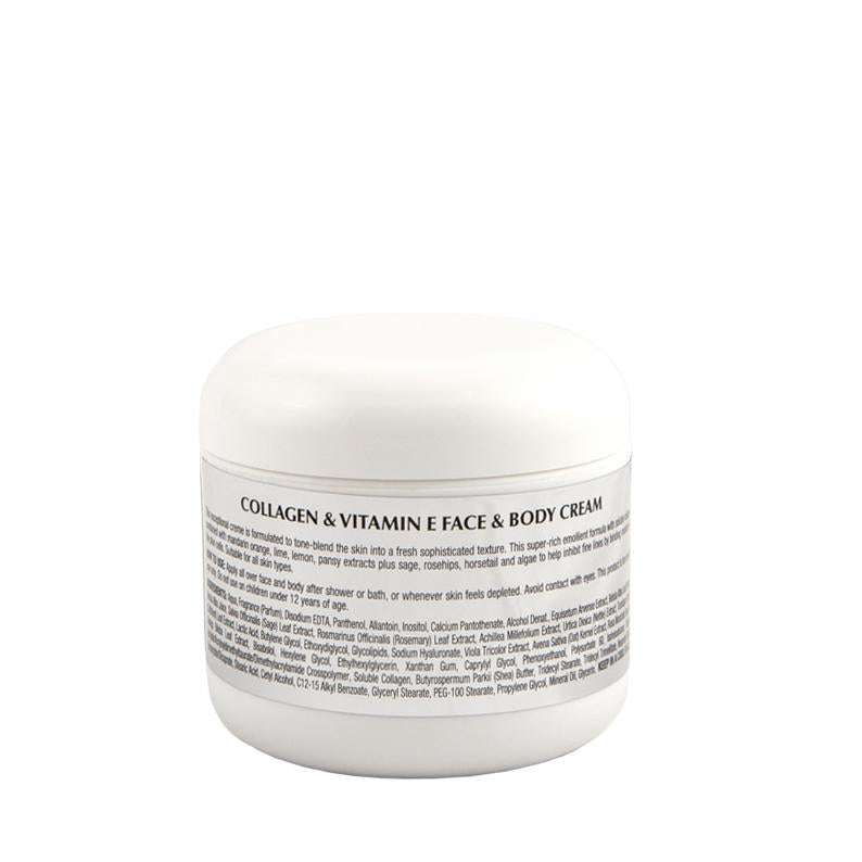 ESSENCE DE BEAUTE white jar of collagen and vitamin e cream for face and body moisturizing