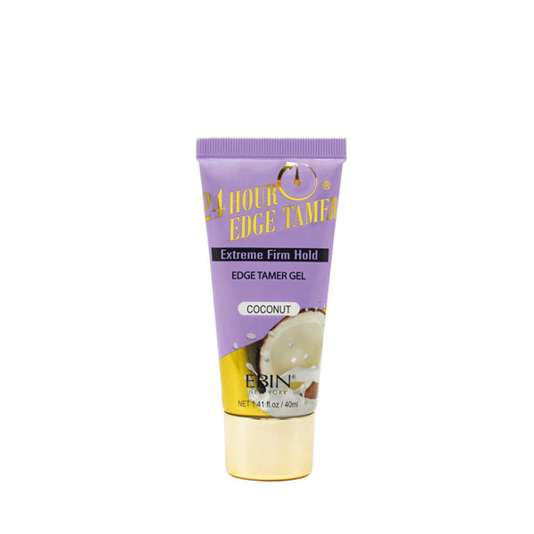 EBIN 24 hour edge tamer gel coconut extreme firm hold purple tube coconut scented edge control