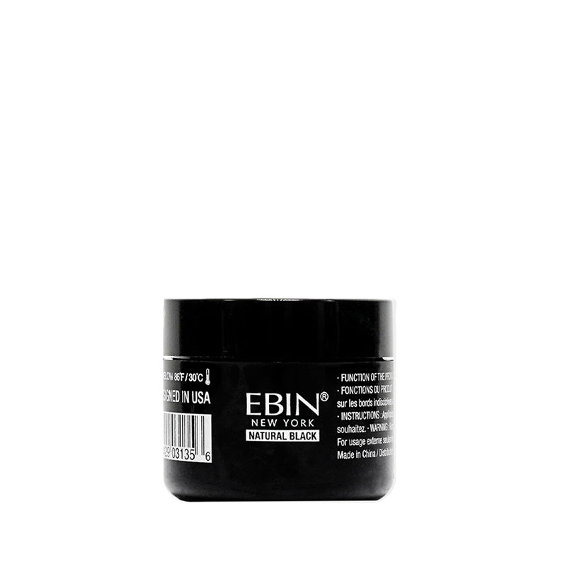 EBIN 24 hour edge tamer natural black styling gel jar for sleek laid edges compact black container
