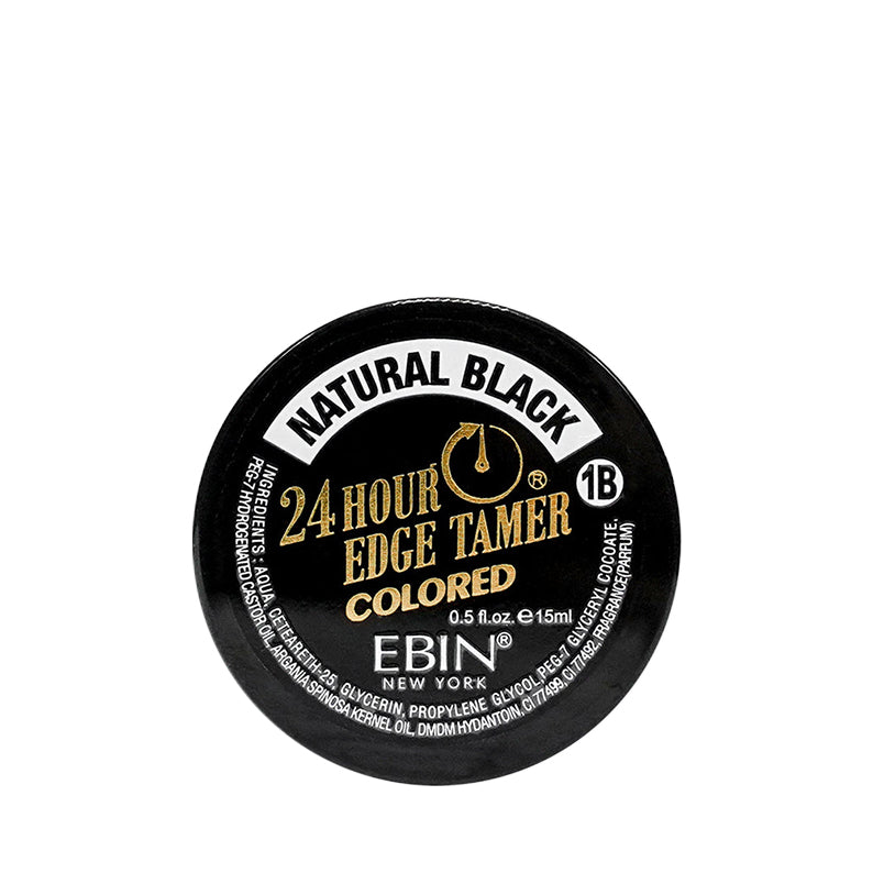 EBIN 24 hour edge tamer natural black colored half ounce jar edge control for sleek laid baby hairs