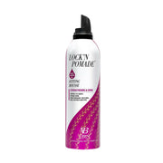 EBIN Lock N Pomade Setting Mousse can white and pink bottle with pump for hair care strengthening shine