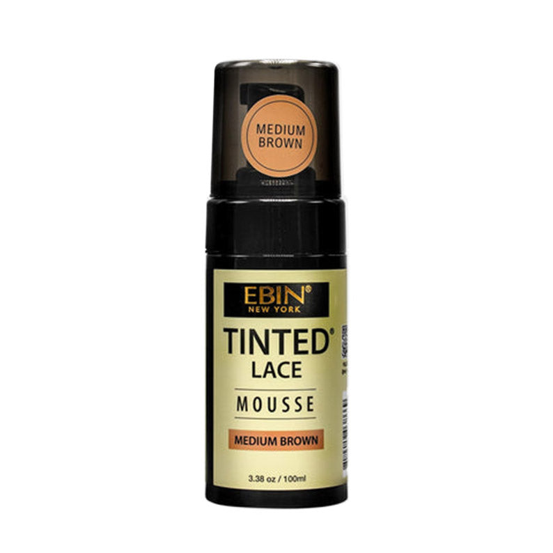 EBIN Tinted Lace Mousse in Medium Brown for Hair Care with 3.38 oz bottle