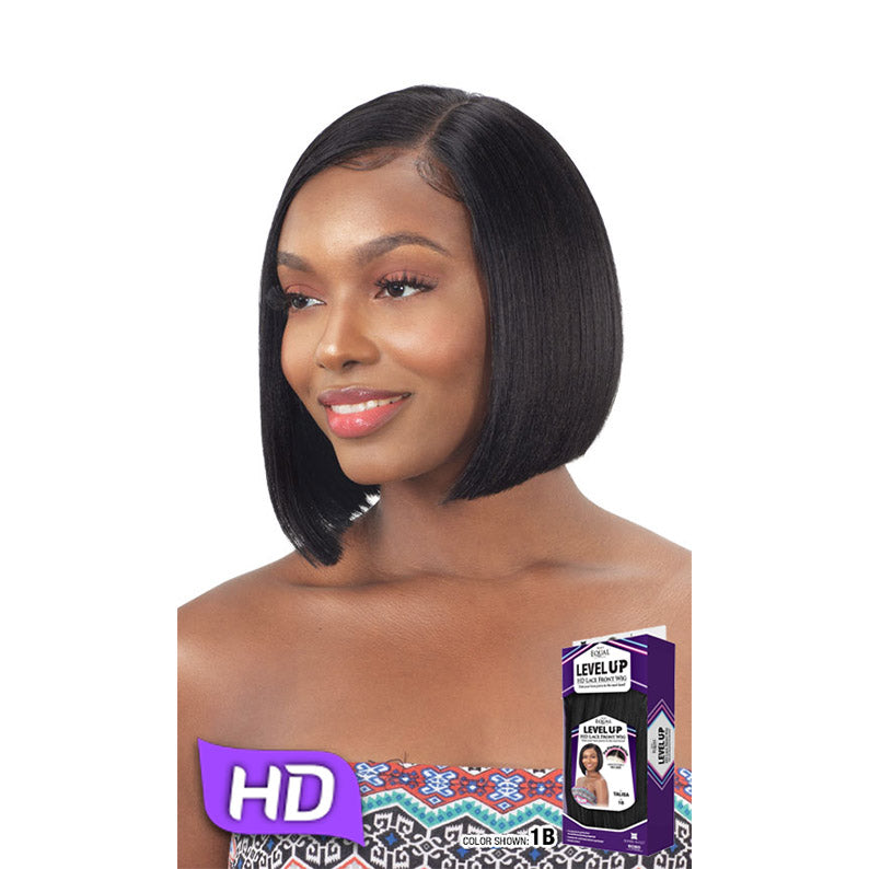 SHAKE N GO HD lace front wig Talisa sleek angled bob in 1B natural black with side part