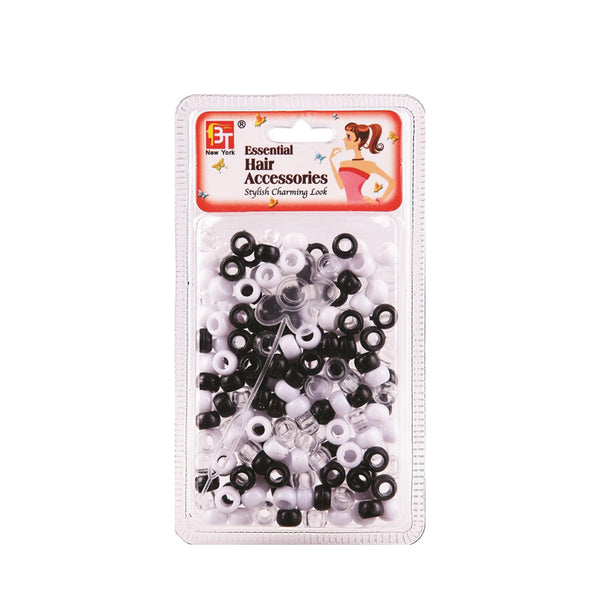 Beauty Town black and white hair beads in assorted sizes for stylish hair accessories
