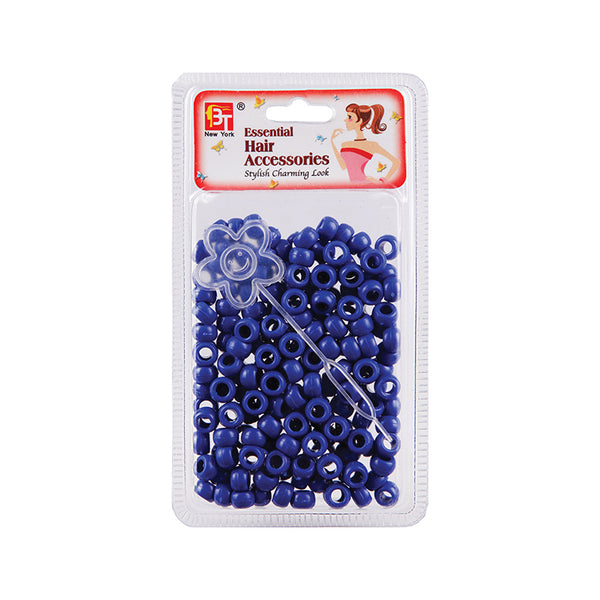 Beauty Town blue hair beads for braids with flower hair tool in clear packaging