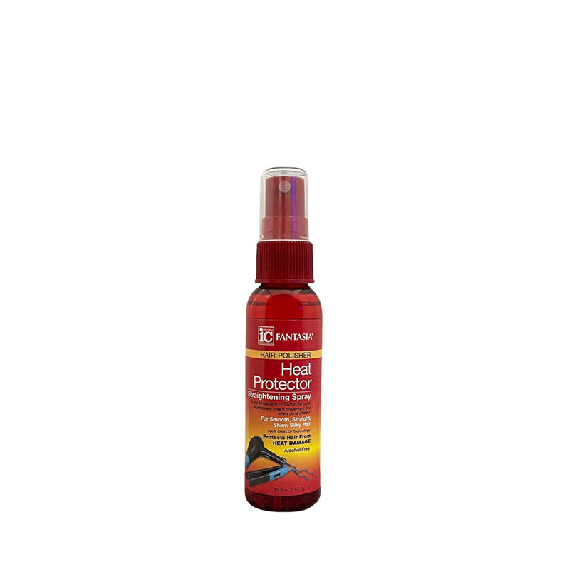 Fantasia IC heat protector spray for hair in red bottle with spray nozzle for heat styling