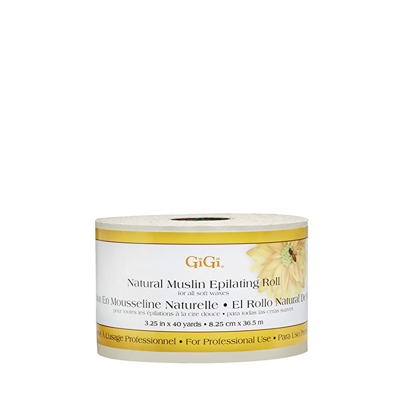 GIGI natural muslin epilating roll white professional waxing cloth for soft waxes and salon use