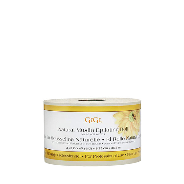 GIGI natural muslin epilating roll white professional waxing cloth for soft waxes and salon use