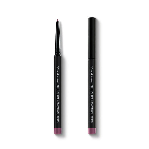 ABSOLUTE NEW YORK gel lip liner for smooth application mauve retractable pencil shown open and capped
