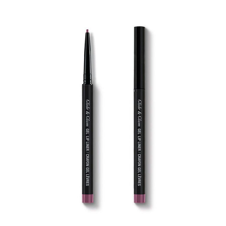 ABSOLUTE NEW YORK gel lip liner for smooth application mauve retractable pencil shown open and capped