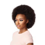 SENSATIONNEL instant weave synthetic half wig short natural afro style on model for volume
