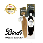 LADYSTAR black human hair weave bundle with light brown and black 100% remy human hair