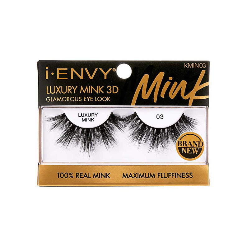 IVY BEAUTY by KISS luxury mink 3D false eyelashes in black 3D mink lashes 20mm for dramatic volume