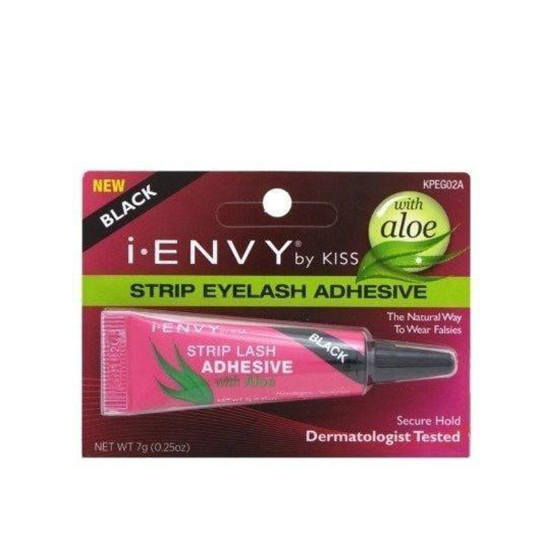 IVY BEAUTY by KISS black strip lash adhesive tube iENVY with aloe infused eyelash adhesive for secure hold