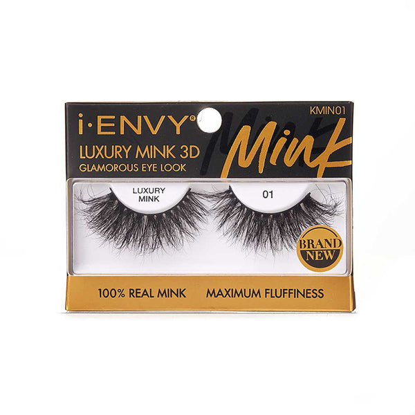 luxury mink 3D lashes black dramatic 100 percent real mink packaged in clear lash box for glamorous eye look