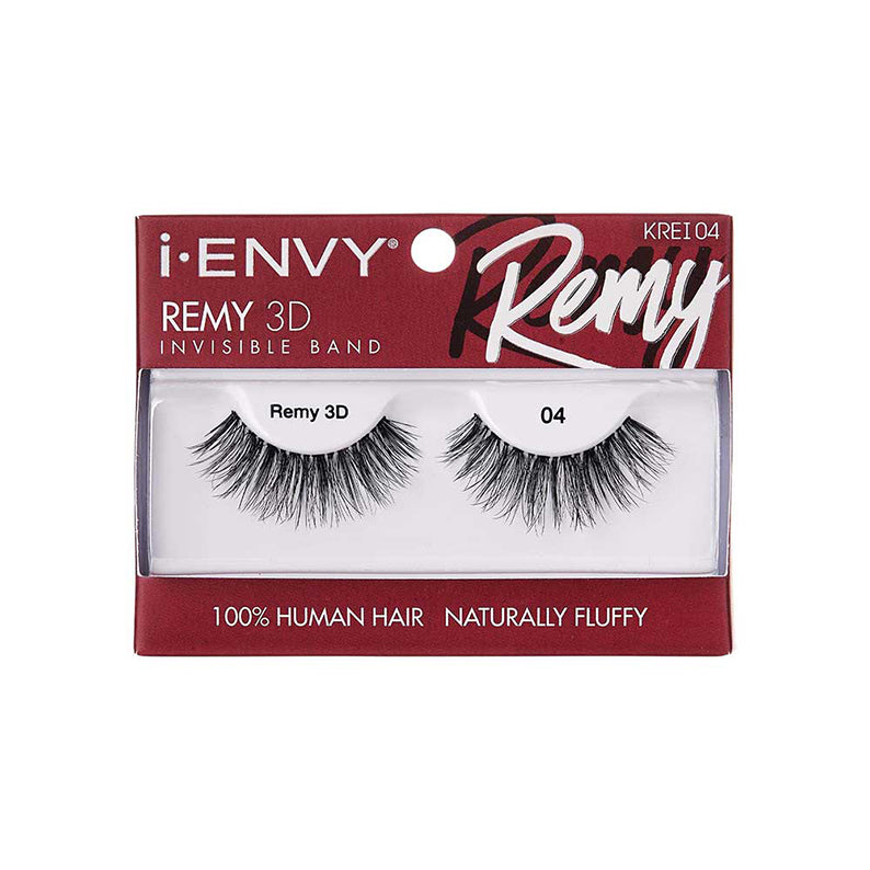 IVY BEAUTY by KISS Remy 3D human hair lashes in red packaging with invisible band and natural fluffy look