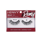 IVY BEAUTY by KISS i ENVY Remy 3D human hair lashes in red box with invisible band 100 percent natural fluffy