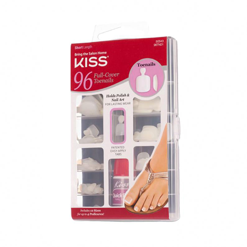 IVY BEAUTY by KISS full cover toenails kit packaging with 96 white toenail tips and adhesive