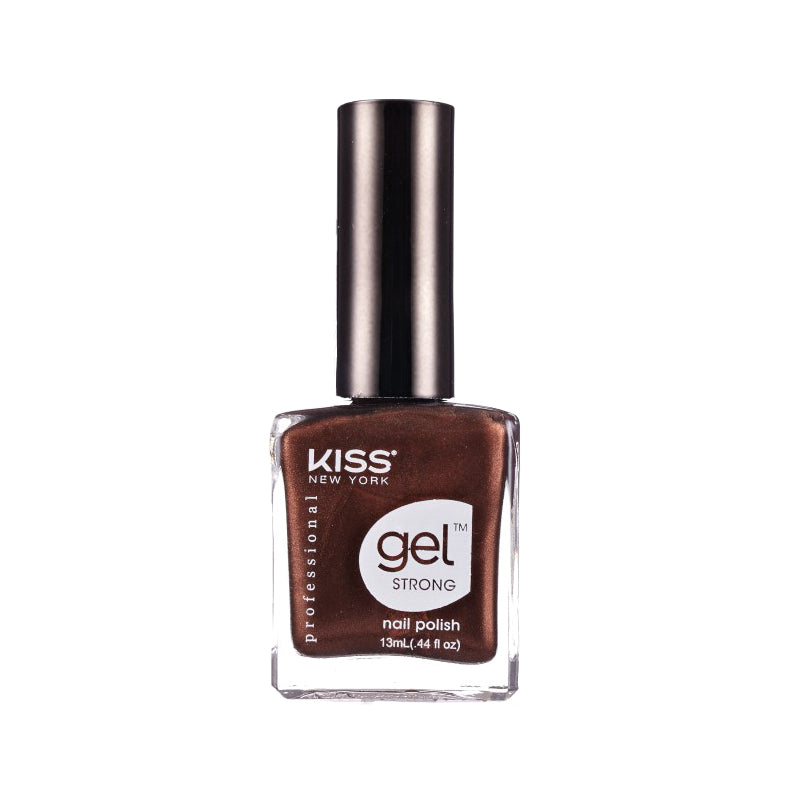 IVY BEAUTY by KISS gel nail polish for strong nails in a brown shade with black cap