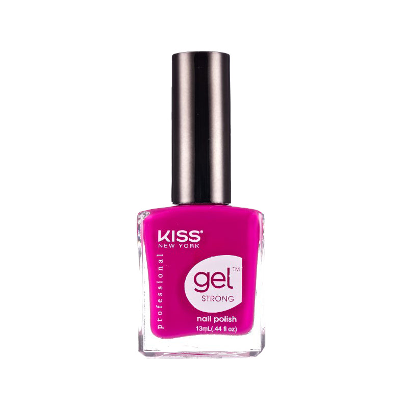 IVY BEAUTY by KISS bright pink gel nail polish for strong nails in clear glass bottle