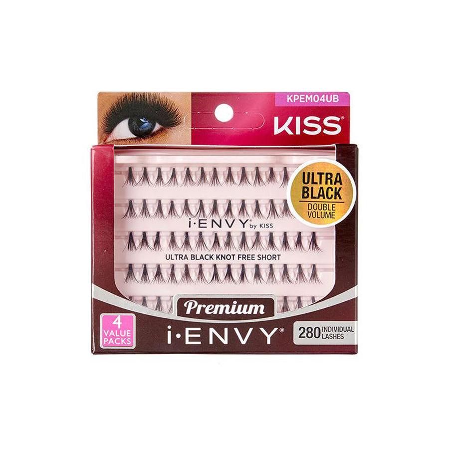 IVY BEAUTY by KISS iEnvy ultra black knot free lashes premium short individual clusters 280 lashes