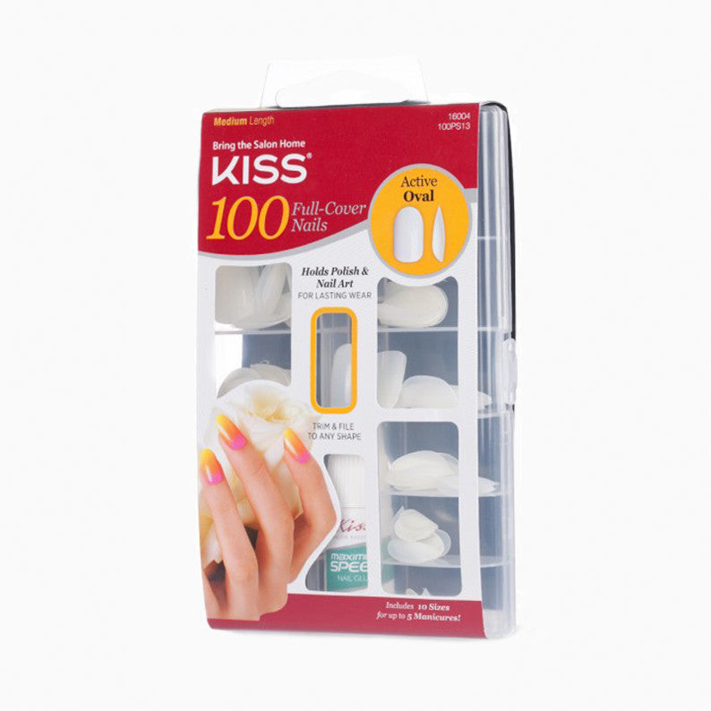 IVY BEAUTY by KISS box of 100 full cover active oval medium length KISS acrylic nail tips