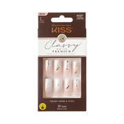 Kiss Classy premium press on nails. IVY BEAUTY by KISS long pale pink nails with silver rhinestones 30 nails glue included