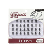 Kiss Ienvy 3D Trio Lash Ultra Black cluster lash tray 2X volume multi layer 3D effect for bold dramatic eyes