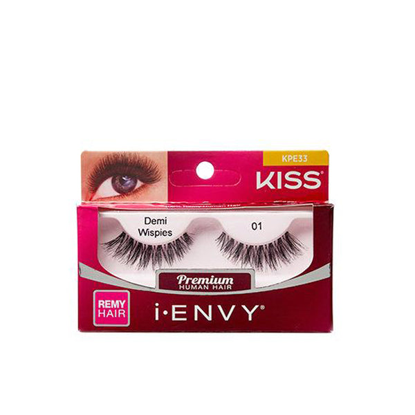 Kiss Ienvy Demi Wispies lashes IVY BEAUTY by KISS premium human hair false eyelashes in box