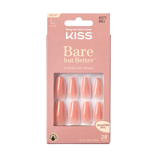 IVY BEAUTY by KISS Bare but Better long sculpted TruNude 28 pack nude press on nails