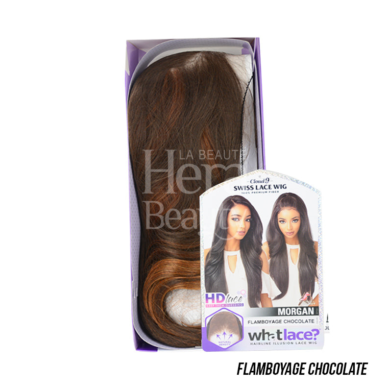 Cloud 9 What Lace Swiss lace front wig. SENSATIONNEL Morgan Flamboyage Chocolate long straight wig in box