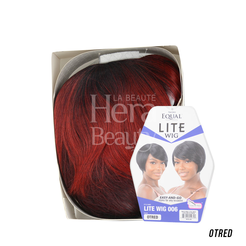SHAKE N GO Freetress Equal synthetic wig red with black roots short bob style in retail box